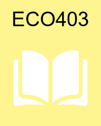 VU ECO403 Lectures