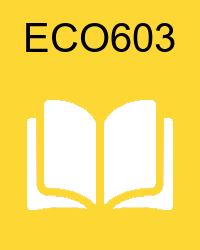 VU ECO603 Lectures