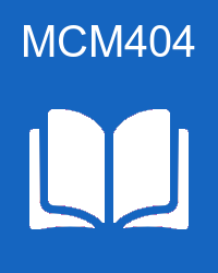 VU MCM404 Book