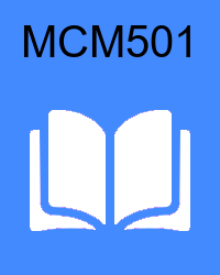 VU MCM501 Lectures