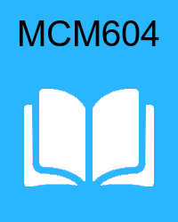 VU MCM604 Book