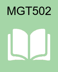 VU MGT502 Book