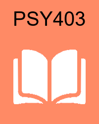VU PSY403 Lectures